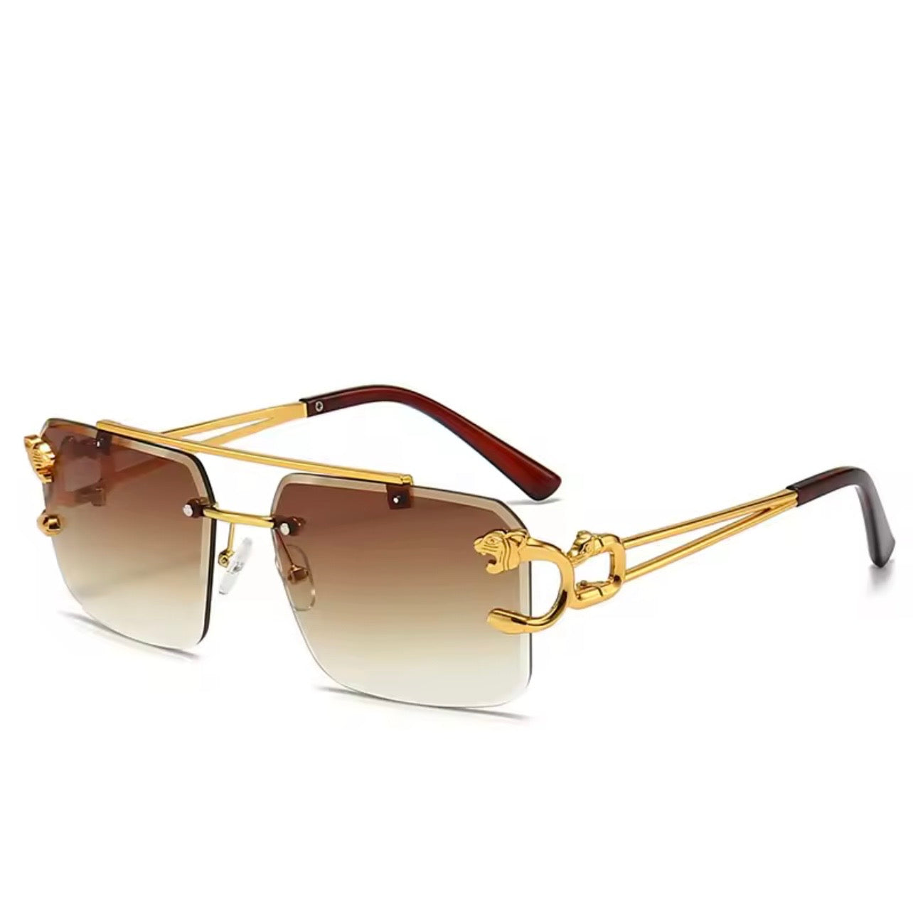 Gafas De Sol cuadradas De lujo para hombre y mujer, lentes De Sol sin montura Vintage De diseñador De marca, gafas De Sol Retro a la moda para hombre y mujer