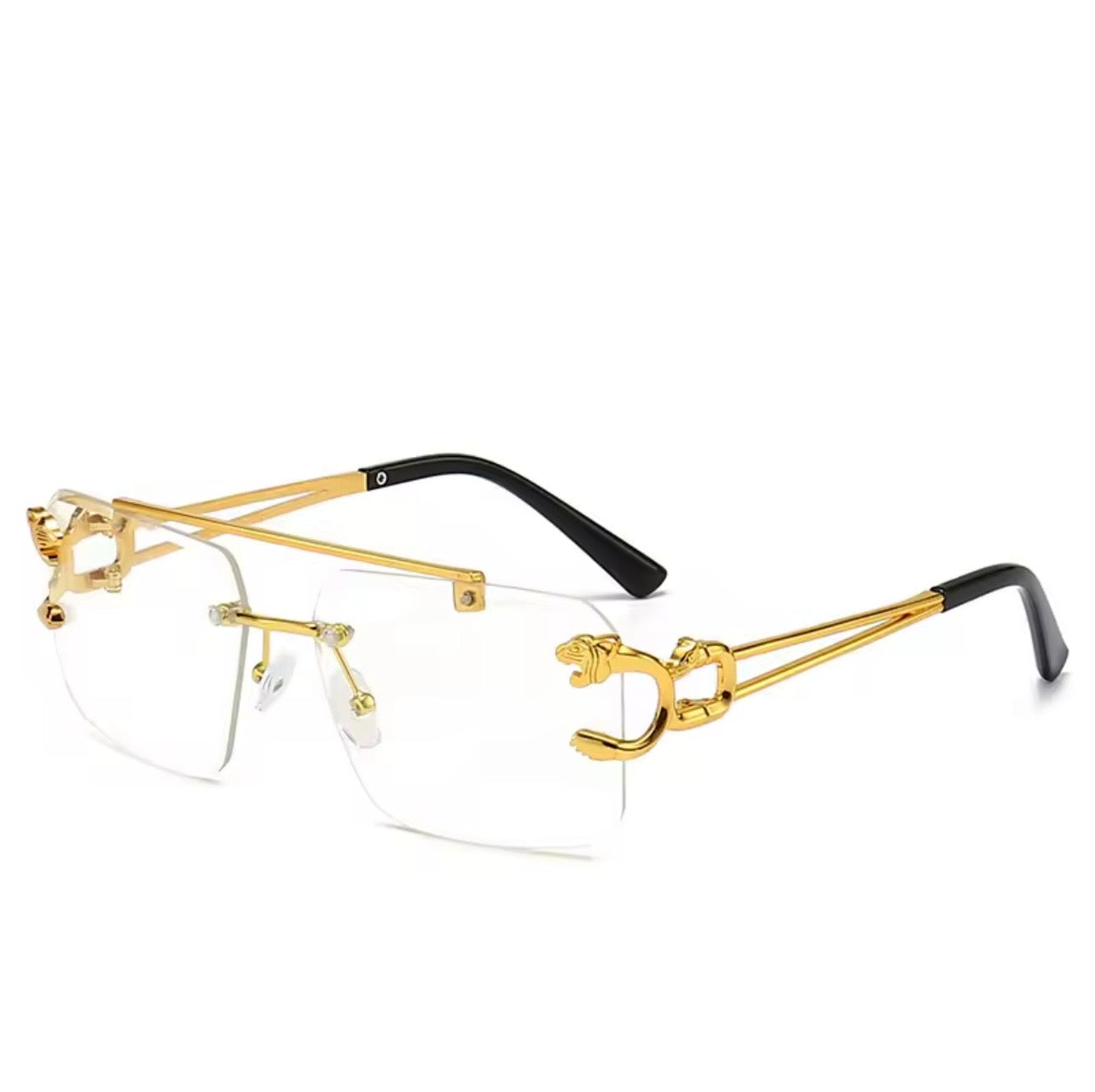 Gafas De Sol cuadradas De lujo para hombre y mujer, lentes De Sol sin montura Vintage De diseñador De marca, gafas De Sol Retro a la moda para hombre y mujer