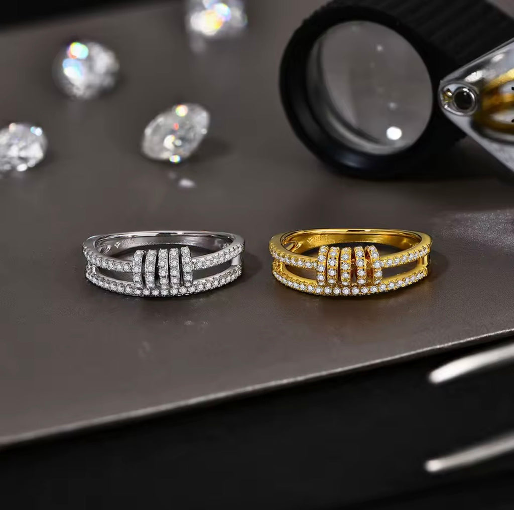 Anillo de Moissanita Personalizado, Brillante, con Diamantes de Laboratorio, Plata de Ley 925, Chapado en Oro, para Mujer, Joyería Fina al por Mayor