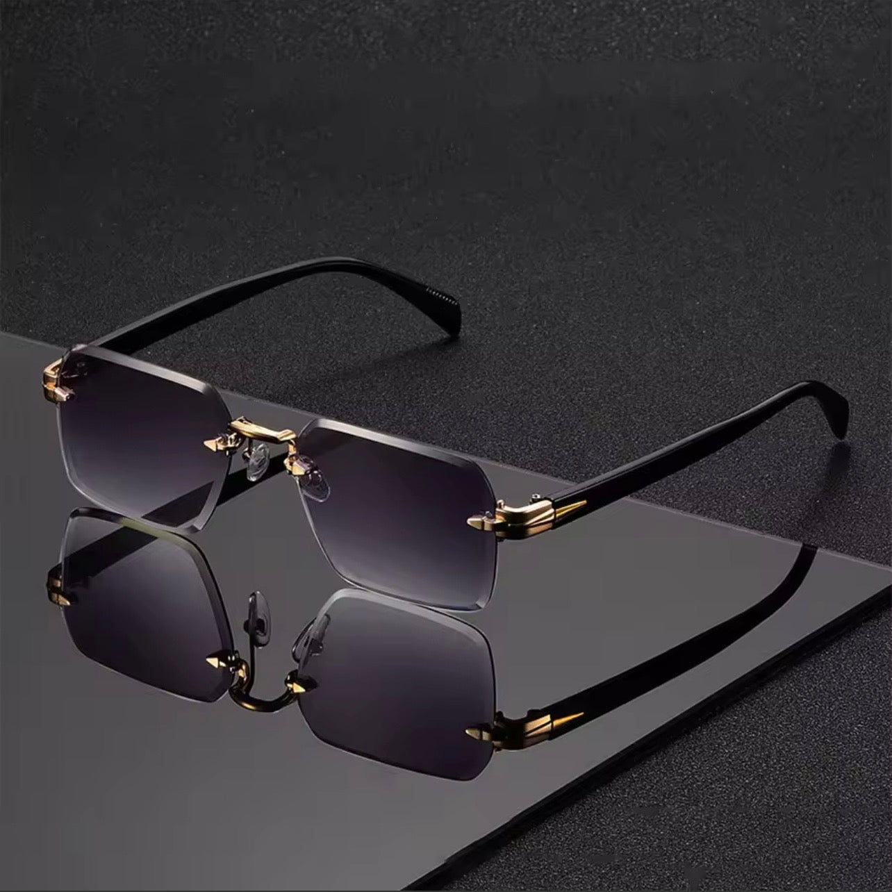 Gafas de sol clásicas unisex de moda, gafas de moda sin marco para disfraz navideño, el mejor regalo adecuado para ocasiones festivas
