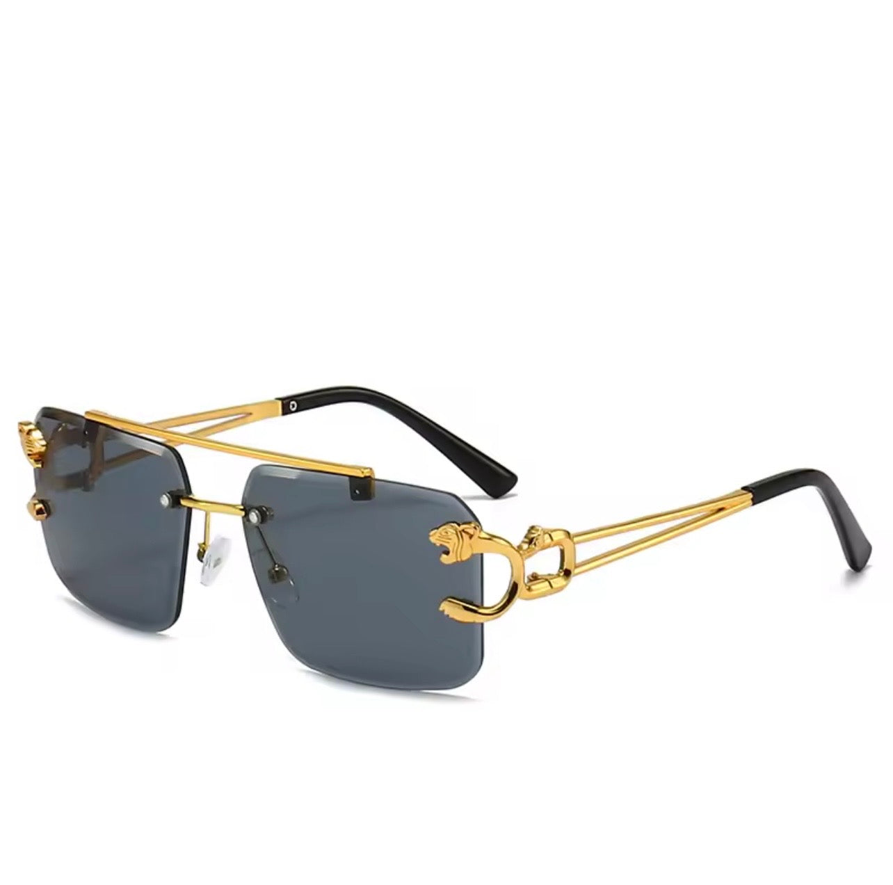 Gafas De Sol cuadradas De lujo para hombre y mujer, lentes De Sol sin montura Vintage De diseñador De marca, gafas De Sol Retro a la moda para hombre y mujer