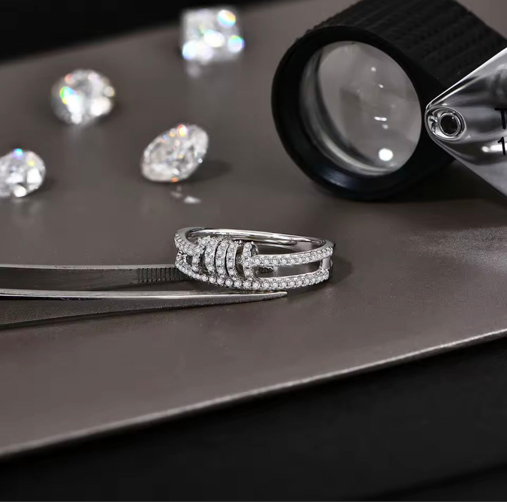 Anillo de Moissanita Personalizado, Brillante, con Diamantes de Laboratorio, Plata de Ley 925, Chapado en Oro, para Mujer, Joyería Fina al por Mayor
