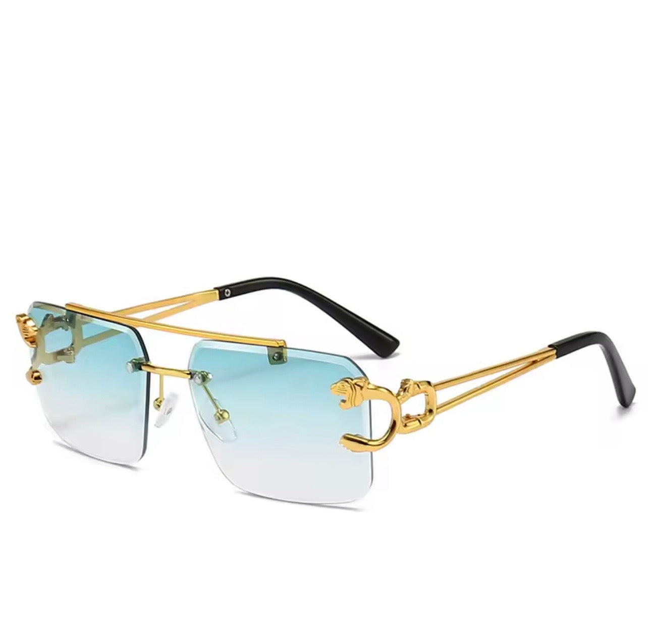 Gafas De Sol cuadradas De lujo para hombre y mujer, lentes De Sol sin montura Vintage De diseñador De marca, gafas De Sol Retro a la moda para hombre y mujer