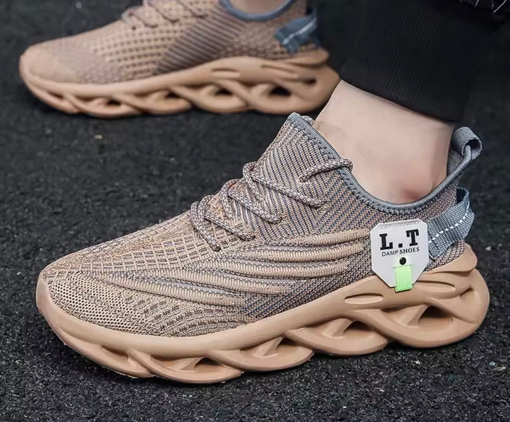 YRZL hombres deportes correr negro zapatos para correr zapatillas casuales al aire libre malla transpirable mujeres ligero absorción de impacto tenis negro