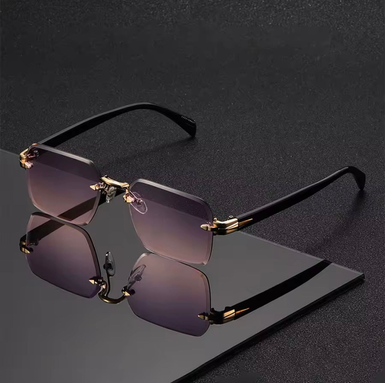 Gafas de sol clásicas unisex de moda, gafas de moda sin marco para disfraz navideño, el mejor regalo adecuado para ocasiones festivas