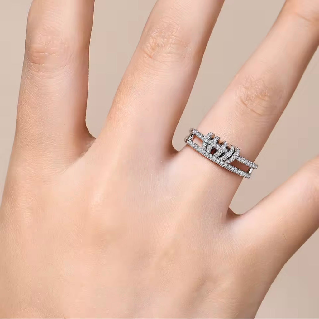 Anillo de Moissanita Personalizado, Brillante, con Diamantes de Laboratorio, Plata de Ley 925, Chapado en Oro, para Mujer, Joyería Fina al por Mayor
