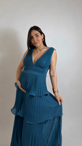 Vestido Maternidad Plisado Borgoña