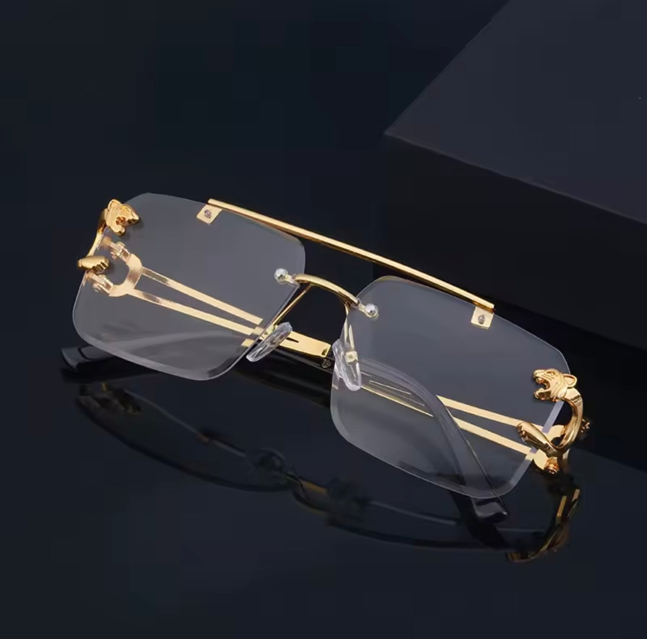 Gafas De Sol cuadradas De lujo para hombre y mujer, lentes De Sol sin montura Vintage De diseñador De marca, gafas De Sol Retro a la moda para hombre y mujer