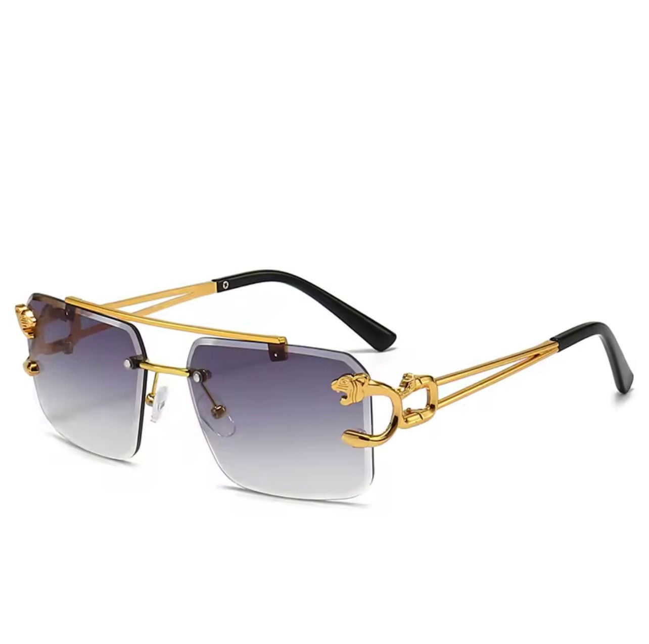 Gafas De Sol cuadradas De lujo para hombre y mujer, lentes De Sol sin montura Vintage De diseñador De marca, gafas De Sol Retro a la moda para hombre y mujer