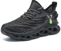 YRZL hombres deportes correr negro zapatos para correr zapatillas casuales al aire libre malla transpirable mujeres ligero absorción de impacto tenis negro