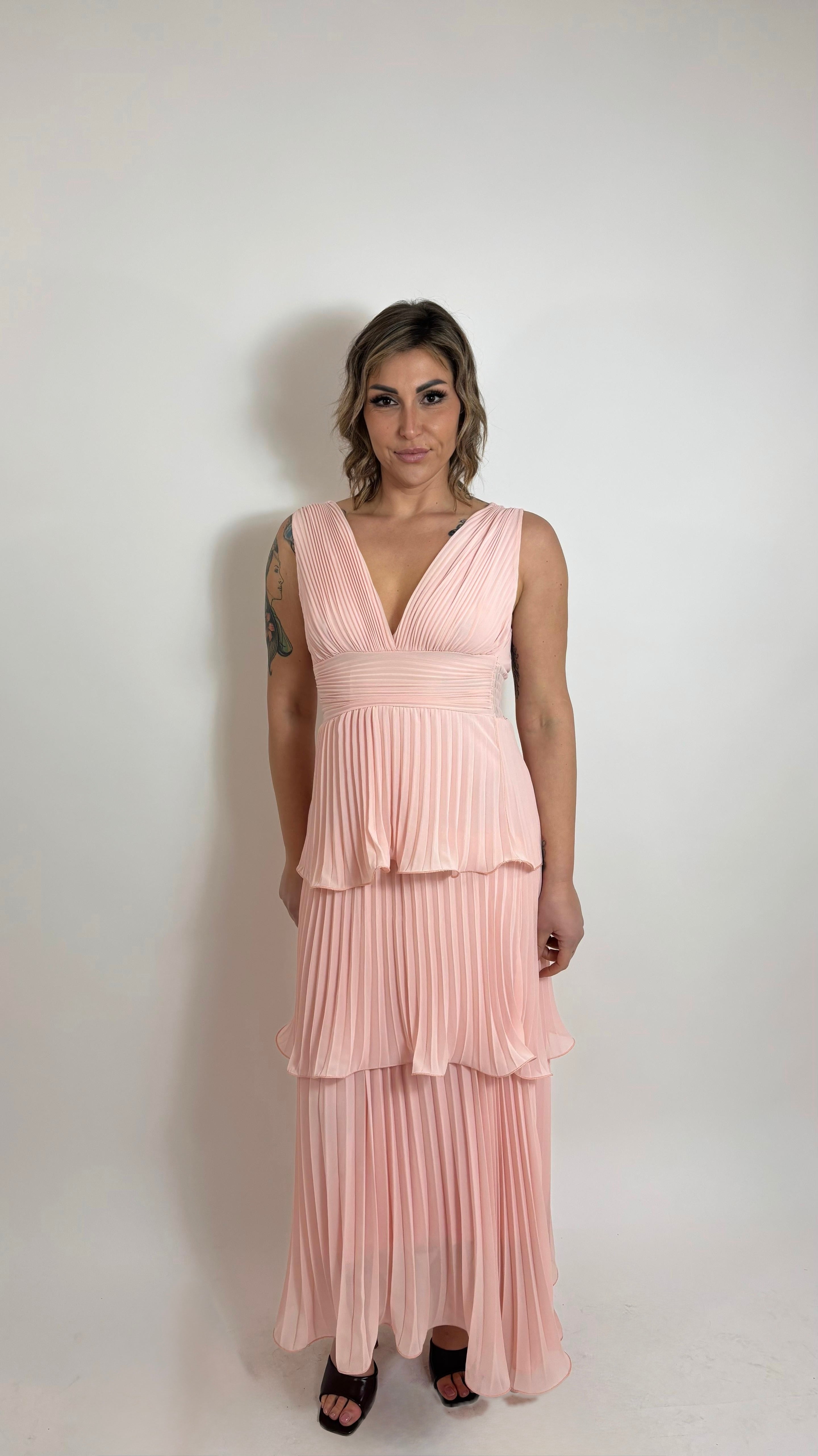 Vestido Maternidad Plisado Borgoña