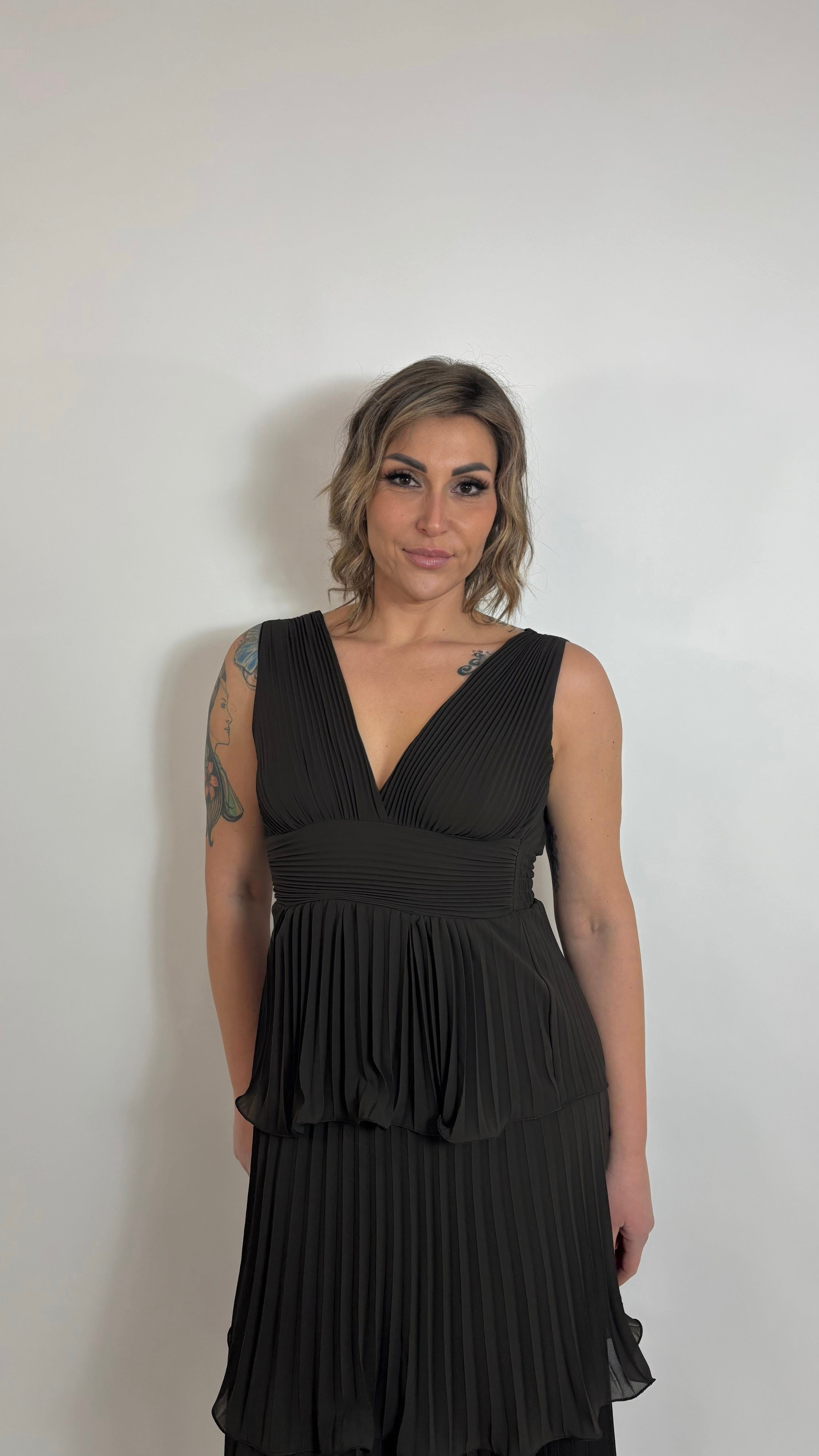 Vestido Maternidad Plisado Borgoña