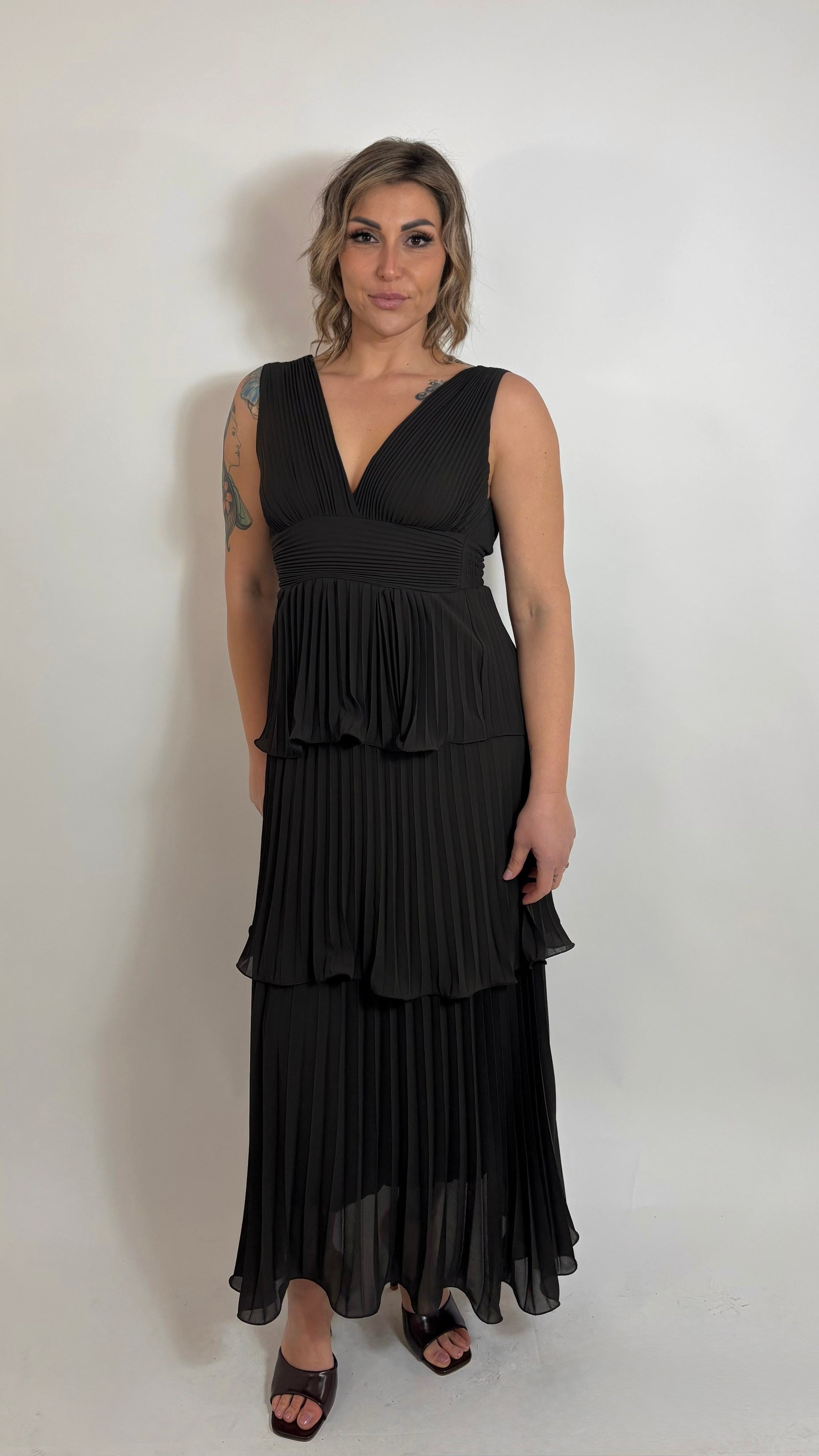 Vestido Maternidad Plisado Borgoña