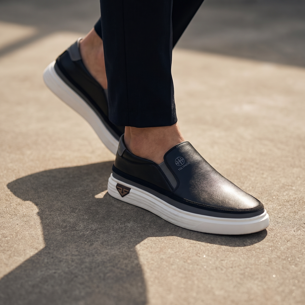 MIGUEL– Zapatillas sin cordones de piel para hombre