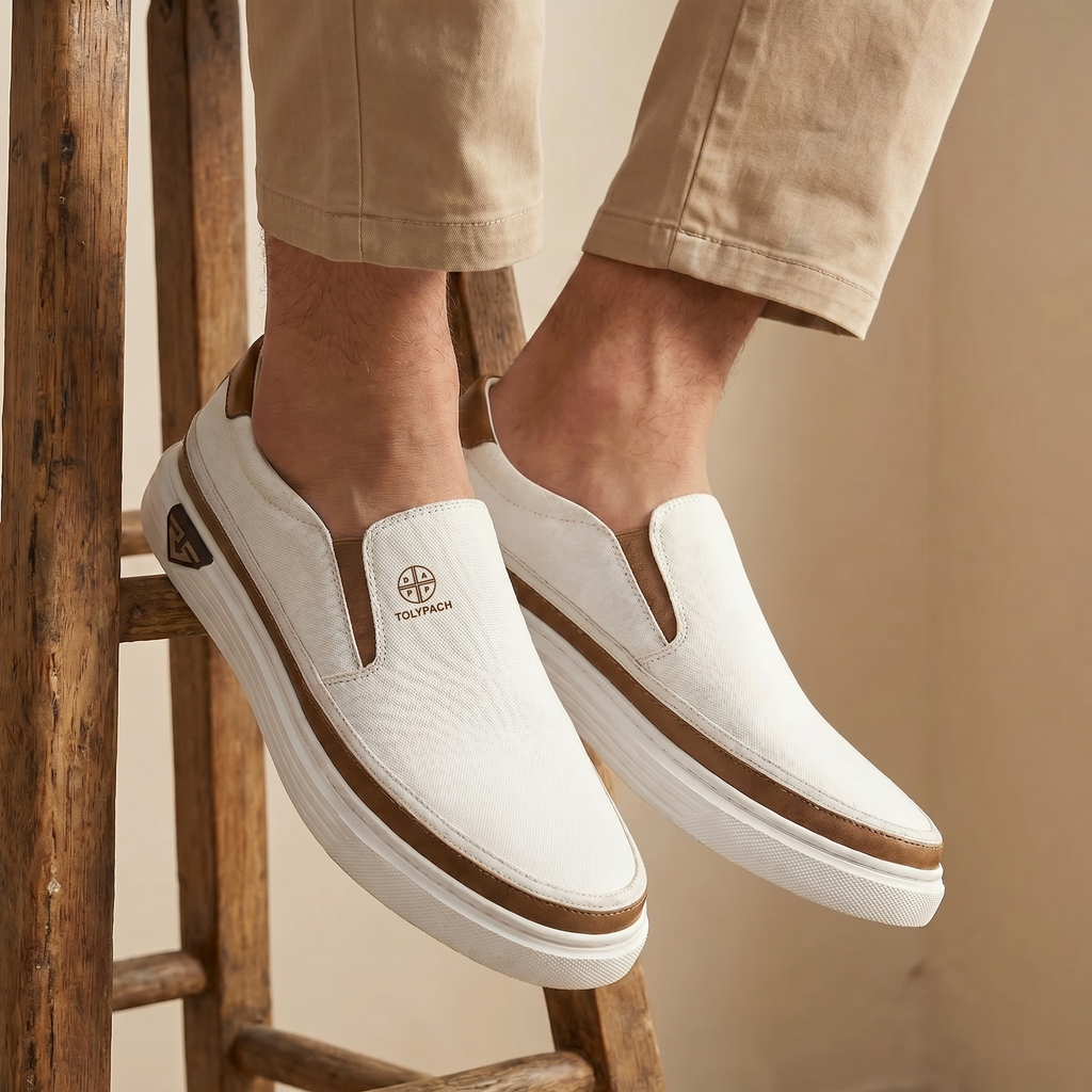 MIGUEL– Zapatillas sin cordones de piel para hombre