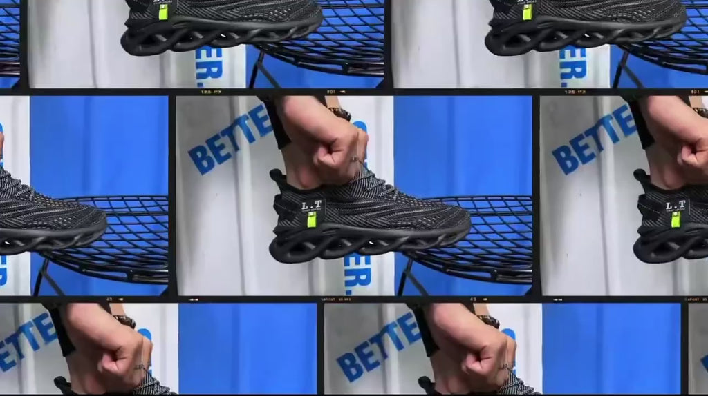 YRZL hombres deportes correr negro zapatos para correr zapatillas casuales al aire libre malla transpirable mujeres ligero absorción de impacto tenis negro