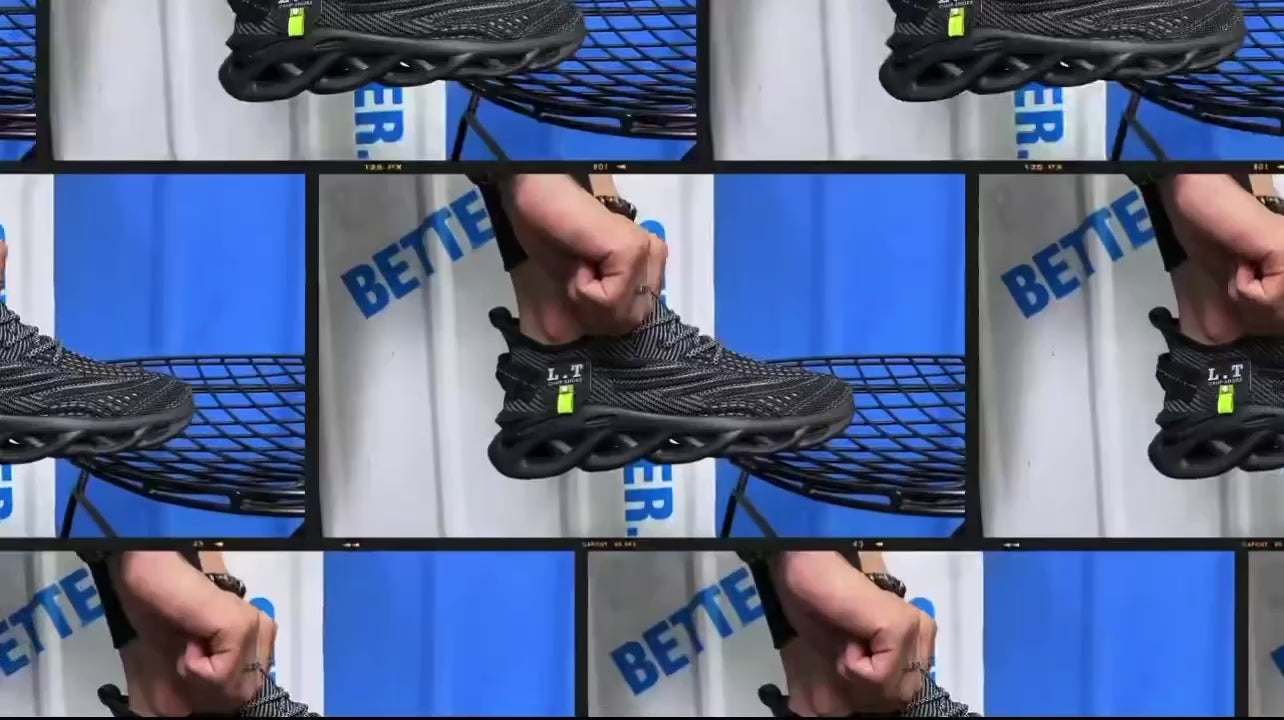 YRZL hombres deportes correr negro zapatos para correr zapatillas casuales al aire libre malla transpirable mujeres ligero absorción de impacto tenis negro